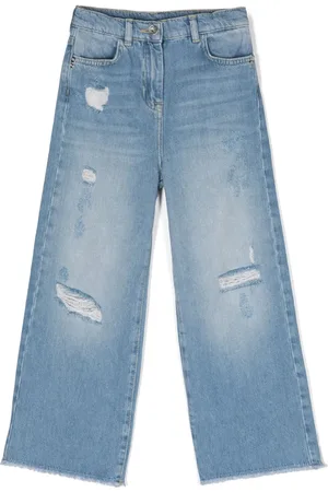 Patrizia Pepe Girl Jeans rectos con efecto envejecido