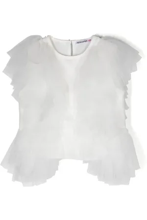Patrizia Pepe Girl Blusa sin mangas con volantes