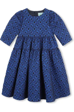 Kenzo Vestido manga larga con logo en jacquard