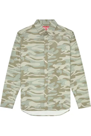 Diesel Camisa de popelina con estampado militar