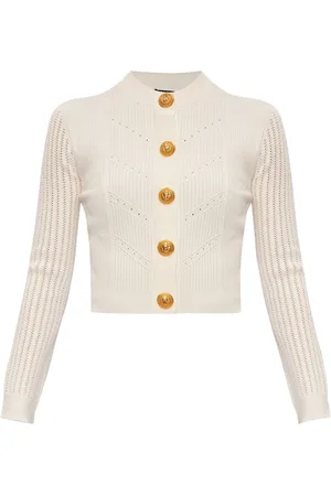 Balmain Cárdigan corto tejido de canalé