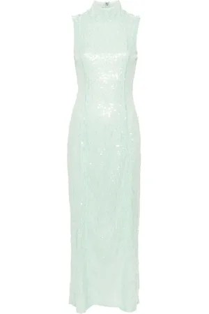 ROTATE Vestido de malla bordado con lentejuelas