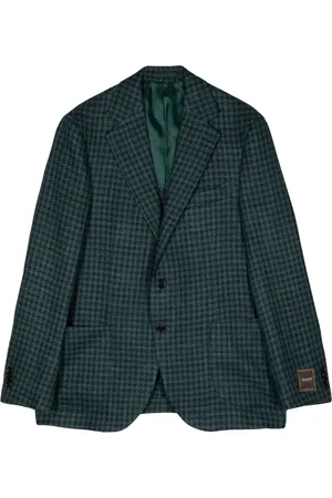 MAN ON THE BOON. Blazer con botones y cuadros estampados