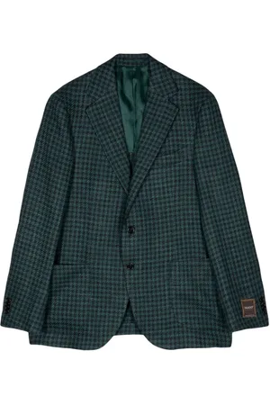 MAN ON THE BOON. Blazer con botones y cuadros estampados