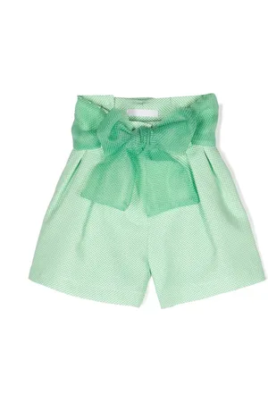 MISS GRANT Shorts con cinturón y cuadros estampados