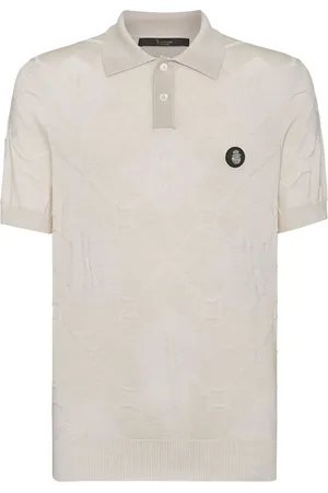 BILLIONAIRE Playera tipo polo tejida de intarsia