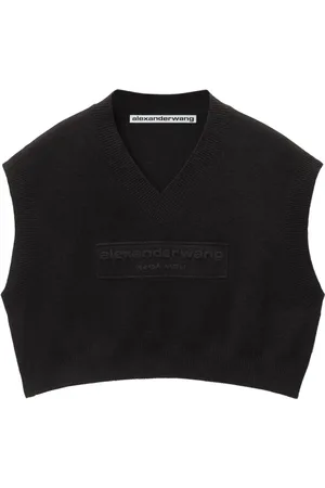 Alexander Wang Top tejido con logo bordado
