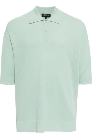 MAN ON THE BOON. Playera tipo polo tejida manga corta