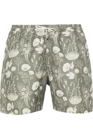 Sunspel Shorts de playa con hojas estampadas