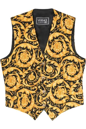 VERSACE Chaleco de seda con estampado Barocco 1990