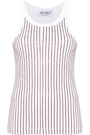 The Attico Camiseta con detalles de cristal