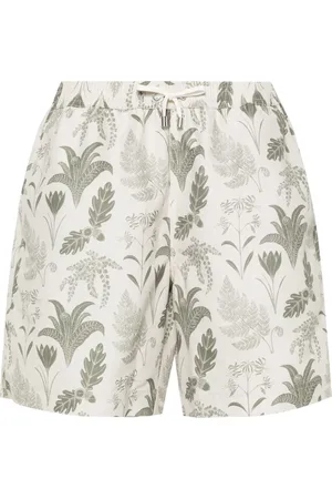 Sunspel Shorts de playa con hojas estampadas