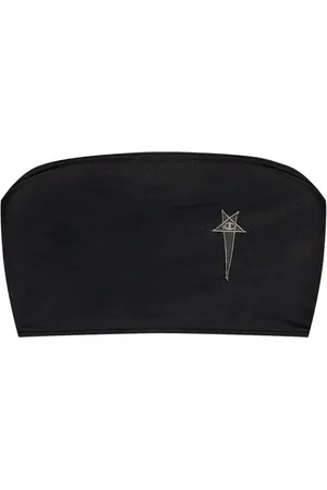 Rick Owens Top corto tipo bandeau con logo bordado