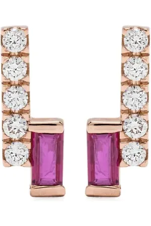 GOLD Aretes I am Red en oro rosa de 18kt con diamantes y rubí