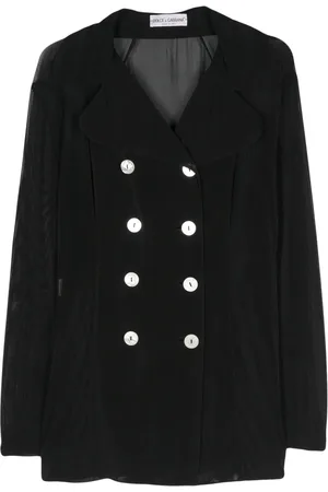 Dolce & Gabbana Blazer de malla con doble botonadura 1990