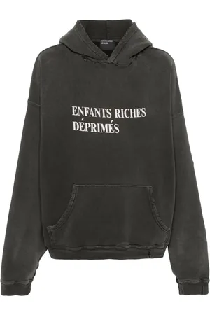 ENFANTS RICHES DEPRIMES Hoodie con efecto envejecido y logo estampado