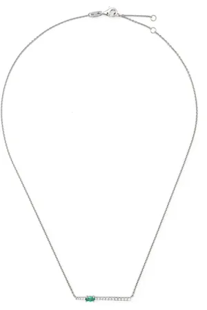 GOLD Collar Jardín de Aire en oro blanco de 18kt con diamantes y esmeralda