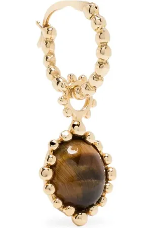 Gaya Arete en oro amarillo de 18kt con ojo de tigre