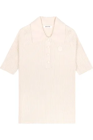 Sporty & Rich Playera tipo polo tejida de canalé