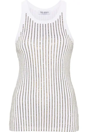 The Attico Camiseta con detalles de cristal