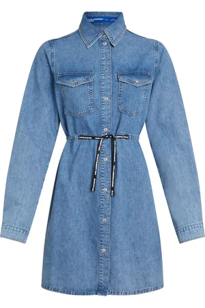 Karl Lagerfeld Vestido camisero de mezclilla con cordones
