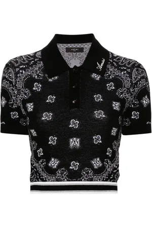 AMIRI Playera tipo polo con motivo de bandana