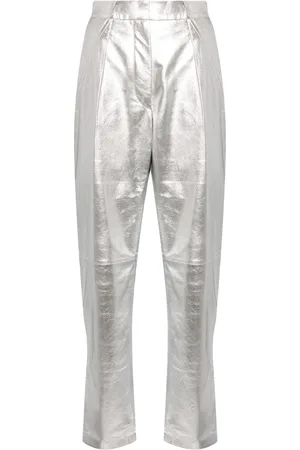 IRO Pantalones tapered con efecto metalizado