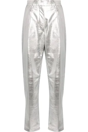 IRO Pantalones tapered con efecto metalizado
