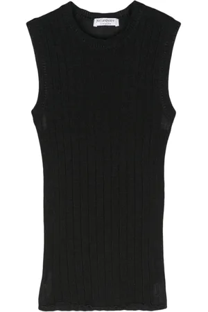 Saint Laurent Camiseta tejida de canalé 1990