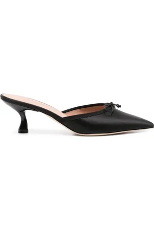 MALONE SOULIERS Mules satinados con detalle de moño