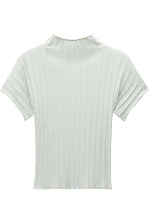 Filippa K Top tejido de canalé con cuello falso