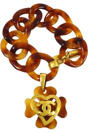 CHANEL Pulsera de cadena Heart Clover 1995