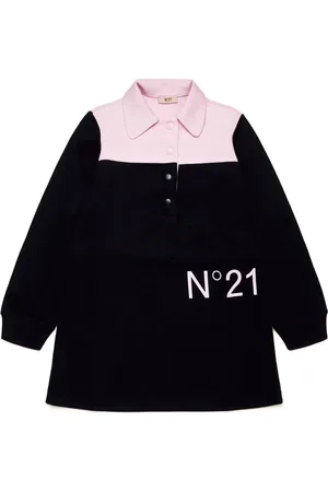 Nº21 Vestido estilo sudadera con logo estampado