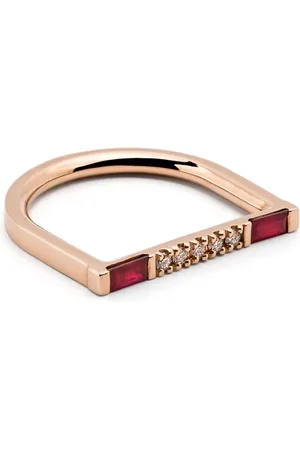 GOLD Anillo I am Red en oro rosa de 18kt con diamantes y rubí