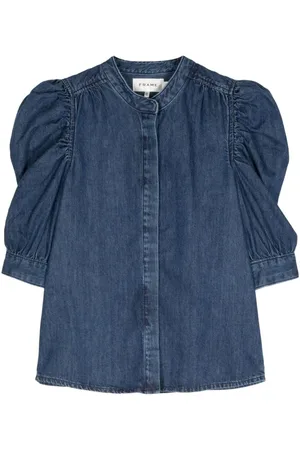 Frame Camisa de mezclilla con mangas farol