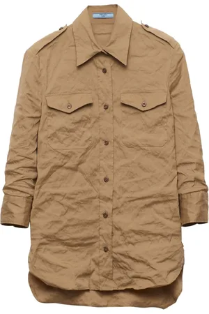 Prada Camisa de popelina arrugada