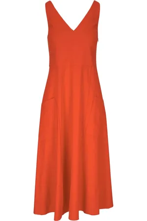 Vince Vestido midi con cuello en V