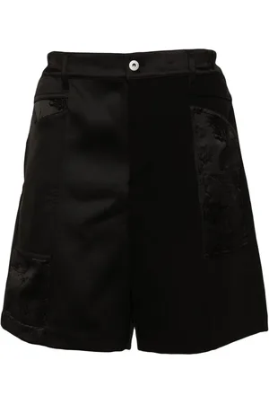 Feng Chen Wang Bermudas con diseño patchwork y dragón en jacquard