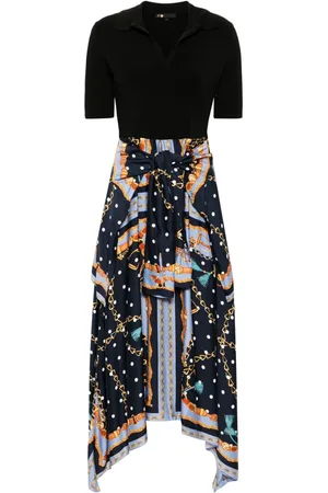 Maje Vestido midi con diseño drapeado y cadenas estampadas