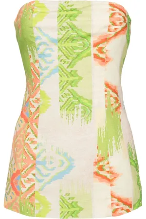 Never Fully Dressed Top strapless con estampado abstracto