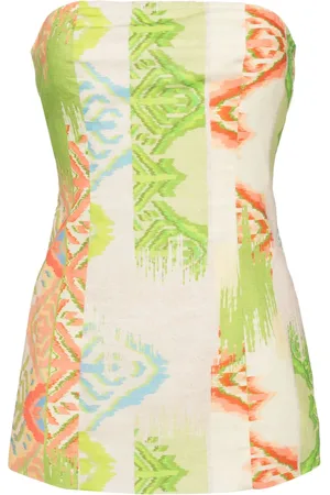 Never Fully Dressed Top strapless con estampado abstracto