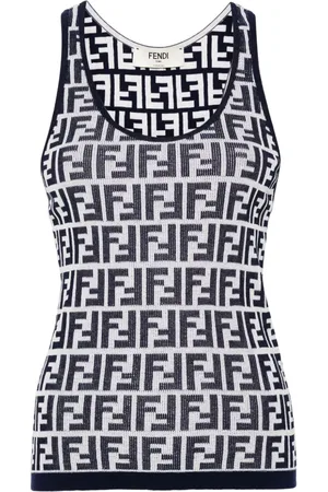 Fendi Top tejido con logo FF en jacquard