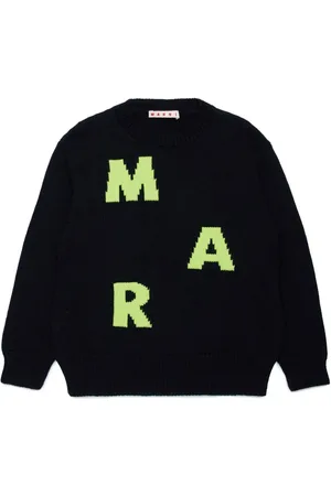 Marni Suéter con cuello redondo y logo en intarsia