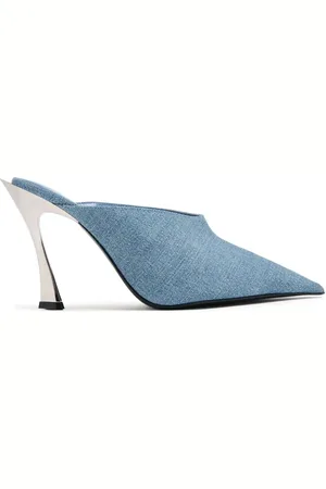 MUGLER Mules de mezclilla con puntera en punta