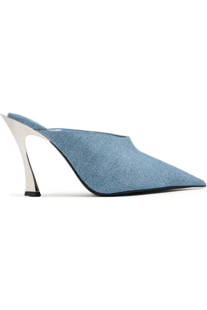 MUGLER Mules de mezclilla con puntera en punta