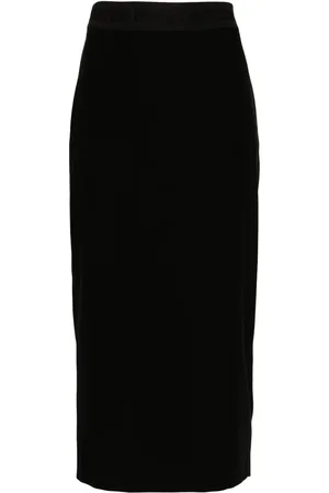VERSACE Falda midi con logo en la pretina