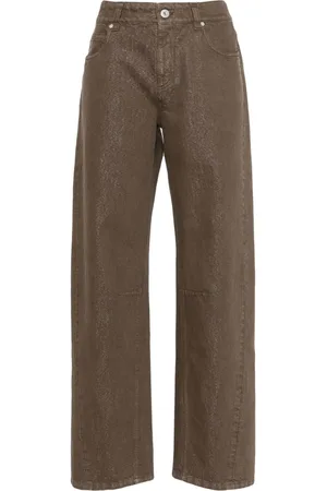 Brunello Cucinelli Jeans rectos con detalle de glitter