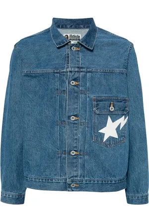 A Bathing Ape Chamarra de mezclilla STA con logo estampado