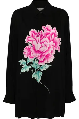 YOHJI YAMAMOTO Camisa manga larga con estampado floral