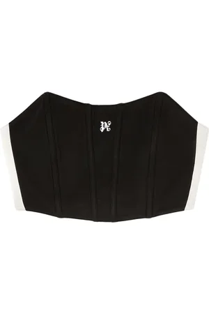Palm Angels Top estilo corset con monograma estampado